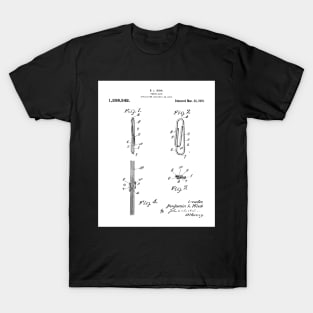 Paper Clip Patent - Teacher Office Secretary Art - White T-Shirt